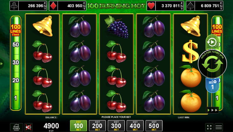 100 Burning Hot Slot online demo