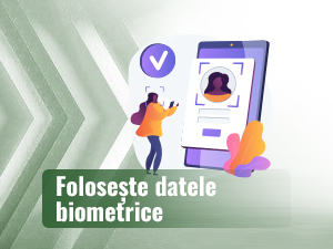 O femeie care folosește datele biometrice la identificarea pe telefon.