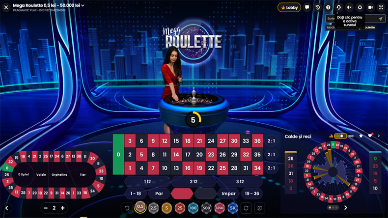 Mega Roullete Live la WinBoss casino