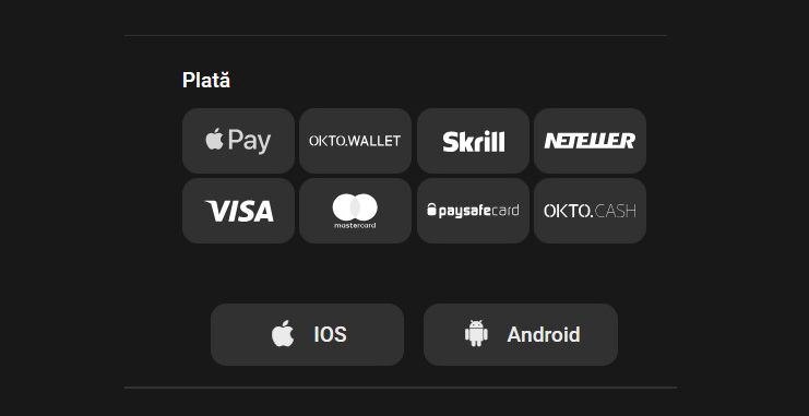 Logo-uri la metodele de plată de la site-ul TotoGaming