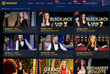 Mozzart Casino selecția de jocuri