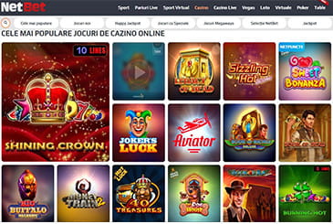 NetBet Casino selectie de jocuri.