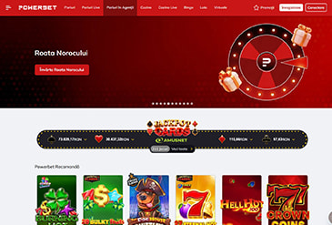 Pagina de pornire de la Powerbet afișată la deschiderea site-ului.