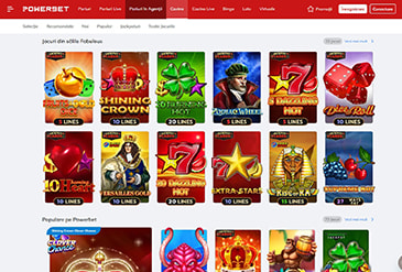 Selecția de sloturi de la Pokwerbet Casino.