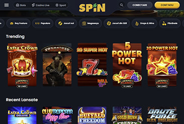 Prima pagină la Spin Casino