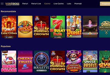Prima pagină la WinBoss Casino