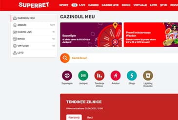 Superbet Casino pagina de pornire