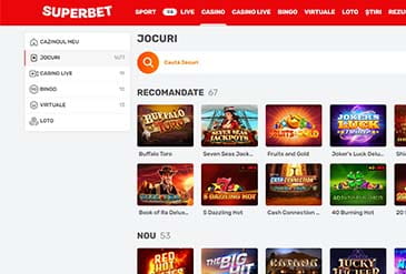 Superbet Casino selecția de jocuri