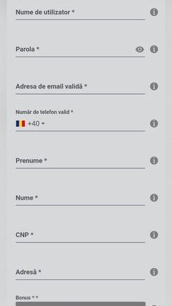 Primul pas de parcurs pentru înregistrarea contului la Casa Pariurilor - mobil