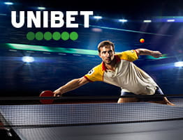 O scenă de Tenis de Masă și logo-ul Unibet