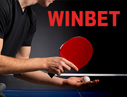 O scenă de Tenis de Masă și logo-ul Winbet