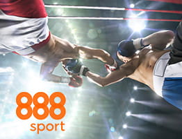 O scena de box și logo-ul 888sport