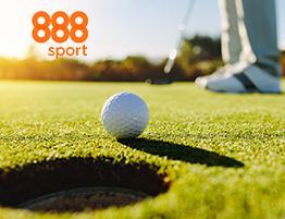O scena de golf și logo-ul 888sport