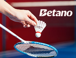 O scena de Badminton și logo-ul Betano
