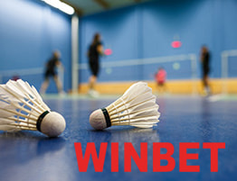 O scena de Badminton și logo-ul Winbet
